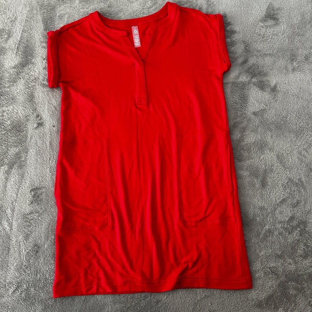 Lou & Grey Red Popover Stretchy Shift Dress Knit Women's MEDIUM
